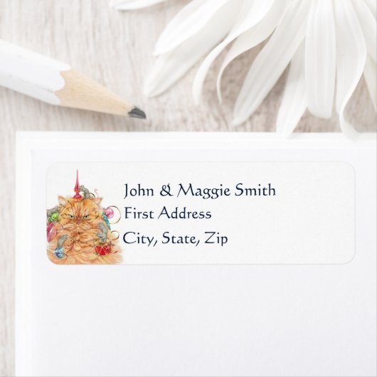 Grumpy Christmas Tree Cat Mice Süße Tier (Insitu)