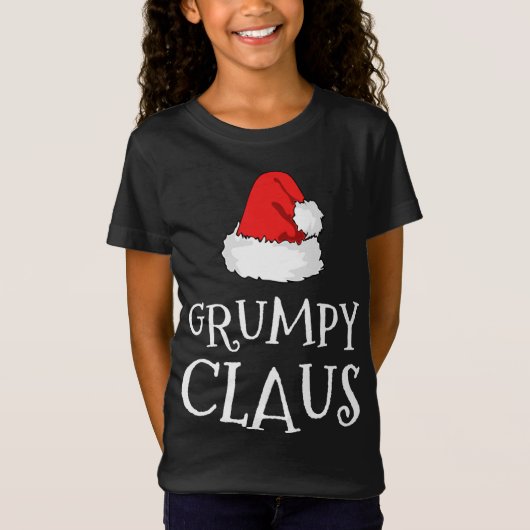 Grumpy Claus Christmas Hat Family Group Matching P T-Shirt (Vorderseite)