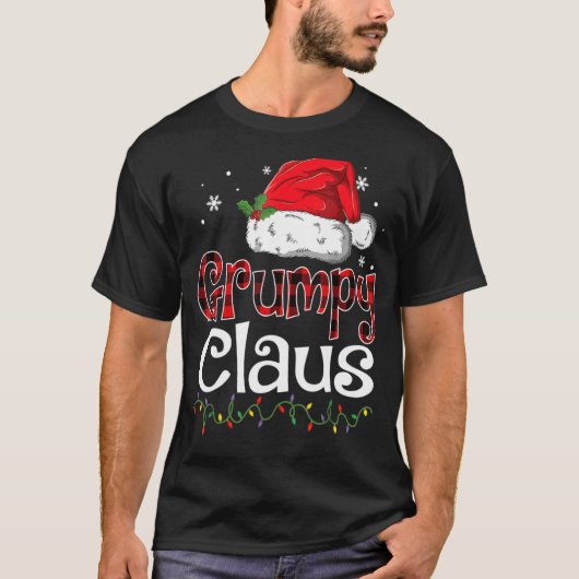 Grumpy Claus Santa Funny Christmas Pajama Matching T-Shirt (Vorderseite)