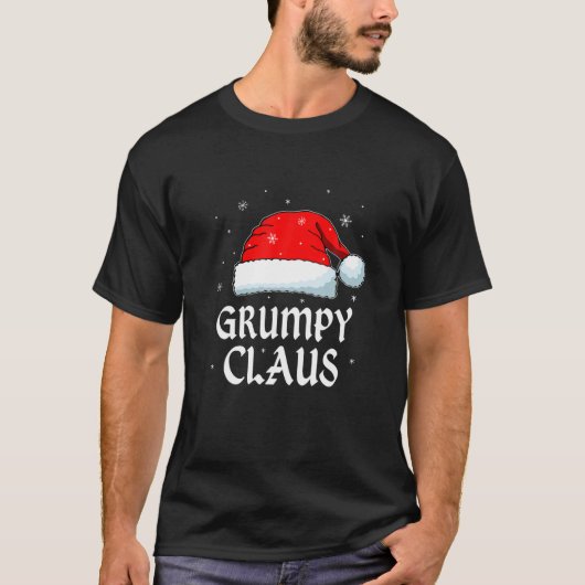 Grumpy Claus Weihnachtsmannmütze Weihnachtsfamilie T-Shirt (Vorderseite)