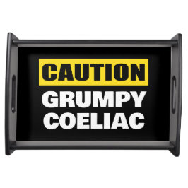 Grumpy Coeliac Fun Caution Warning Celiac Disease Serviertablett