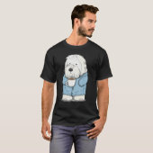 Grumpy Coffee Bobtail on Coffee Old English Sheep T-Shirt (Vorne ganz)