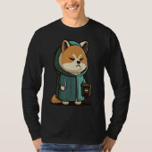 Grumpy Coffee Dog on Coffee Akita Inu T-Shirt (Vorderseite)