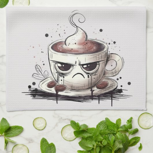 Grumpy Coffee Geschirrtuch (Gefaltet)