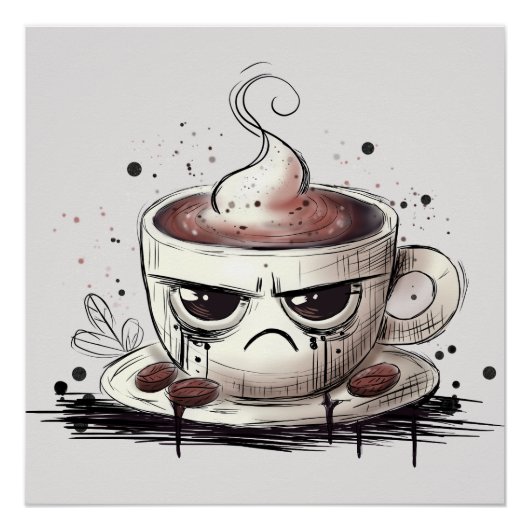 Grumpy Coffee Poster (Vorderseite)