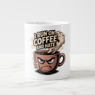 Grumpy Coffee Tasse - Ich laufe auf Kaffee und Has