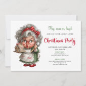 Grumpy Comic Grandma Cheerful Xmas Party Invite Einladung (Vorderseite)