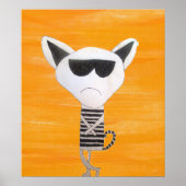 Grumpy coole Katze mit Sonnenbrillenkunst Poster (Vorne)