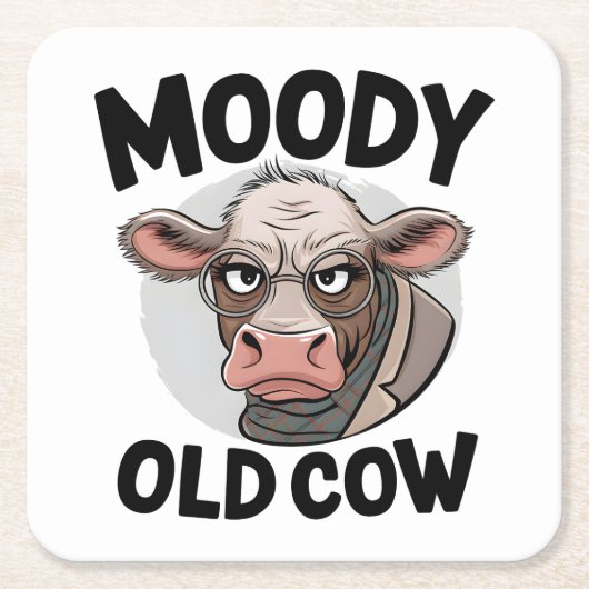 Grumpy Cow Lover Geschenk Sarcastic Bauer Farm Rechteckiger Pappuntersetzer (Vorderseite)