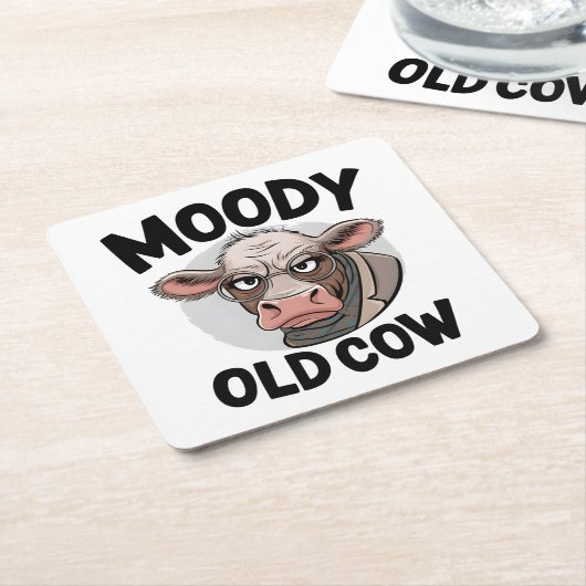Grumpy Cow Lover Geschenk Sarcastic Bauer Farm Squ Rechteckiger Pappuntersetzer (angewinkelt)