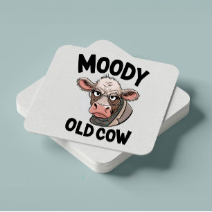 Grumpy Cow Lover Geschenk Sarcastic Bauer Farm Squ Rechteckiger Pappuntersetzer