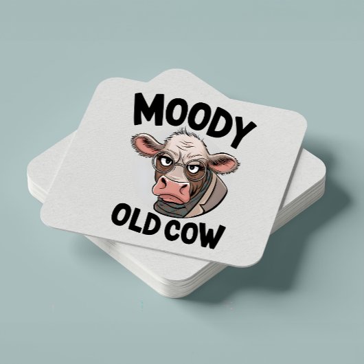 Grumpy Cow Lover Geschenk Sarcastic Bauer Farm Squ Rechteckiger Pappuntersetzer
