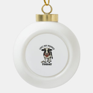 Grumpy Cow Valentine mürrisches Bauernhof Humor Sh Keramik Kugel-Ornament