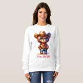 Grumpy Cowboy Buchfreund Ja Ma'am Teddybär Sweatshirt (Vorne ganz)