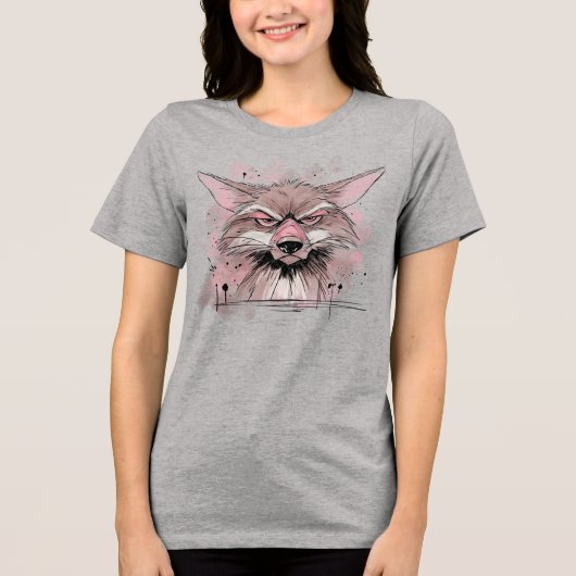 Grumpy Coyote Tri-Blend Shirt (Vorderseite)