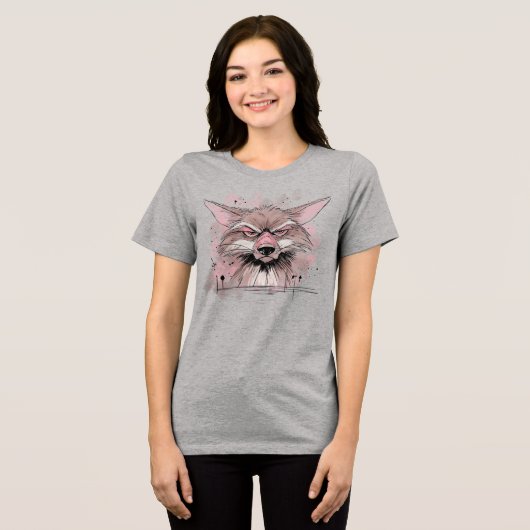Grumpy Coyote Tri-Blend Shirt (Vorderseite voll)
