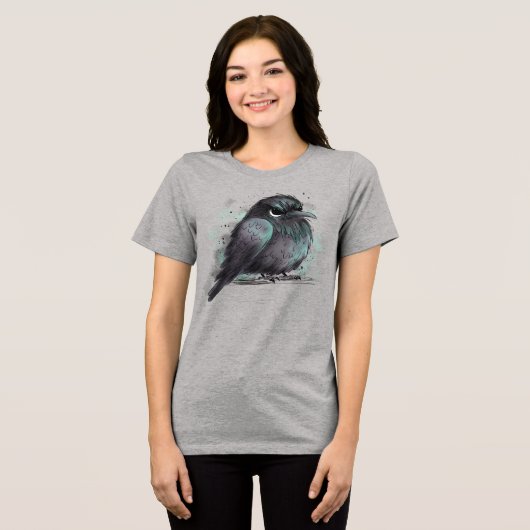 Grumpy Crow Tri-Blend Shirt (Vorderseite voll)