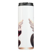 Grumpy Cupid Katze mit Wein Thermosbecher (Rückseite)