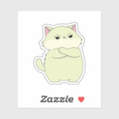 Grumpy Cute Cat Attitude Vinyl Sticker (Blatt)