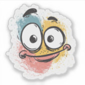 Grumpy Cute Monster Aufkleber – Quirkiger Cartoon- (Vorderseite)