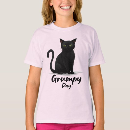 Grumpy Day mit Black Cat T-Shirt (Vorderseite)