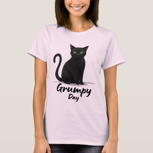 Grumpy Day mit Black Cat T-Shirt (Vorderseite)