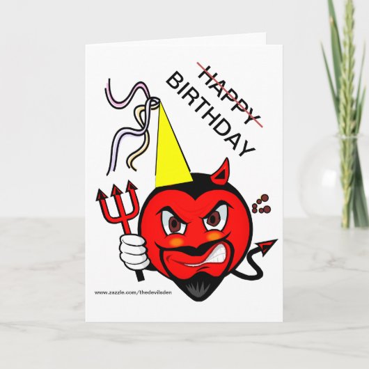 Grumpy Devil Happy Birthday Card Karte (Vorderseite)