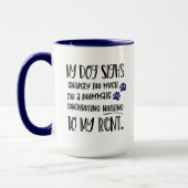 Grumpy Dog Funny Zitat mit Foto Navy Tasse (Links)