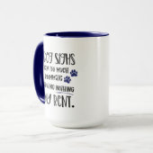 Grumpy Dog Funny Zitat mit Foto Navy Tasse (Vorderseite Links)