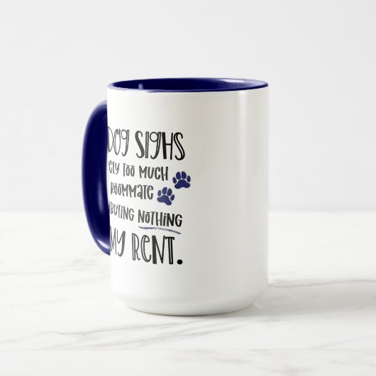 Grumpy Dog Funny Zitat mit Foto Navy Tasse (Vorderseite Links)