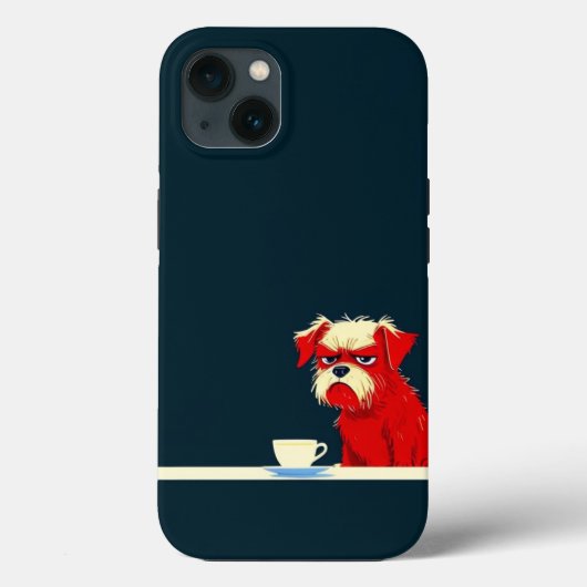 Grumpy Dog Kaffeezeit - Niedliche Minimalistische Case-Mate iPhone Hülle (Rückseite)