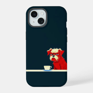 Grumpy Dog Kaffeezeit - Niedliche Minimalistische  iPhone 15 Hülle