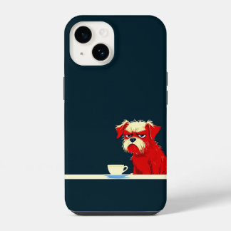 Grumpy Dog Kaffeezeit - Niedliche Minimalistische  iPhone 14 Hülle
