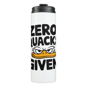 Grumpy Duck "Zero Quacks Gabe" Funny Sarcastic Thermosbecher