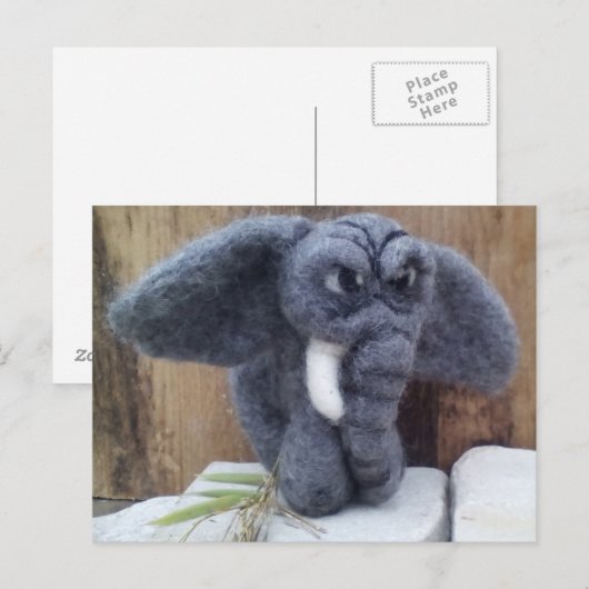 Grumpy elefant postkarte (Vorne/Hinten)