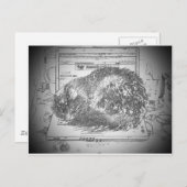 Grumpy Engel auf einer Laptop Lap Katze? Postkarte (Vorne/Hinten)