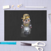 Grumpy English Bulldog mit Hip Hop Cap Rip Seidenpapier (Handwerk)