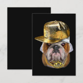 Grumpy English Bulldog mit Hip Hop Rapper Einladung (Vorne/Hinten)