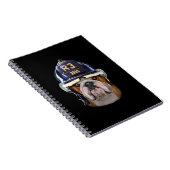 Grumpy English Bulldog Wear Firefighter Helm Notizblock (Rechte Seite)