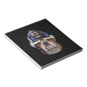 Grumpy English Bulldog Wear Firefighter Helm Notizblock (angewinkelt)