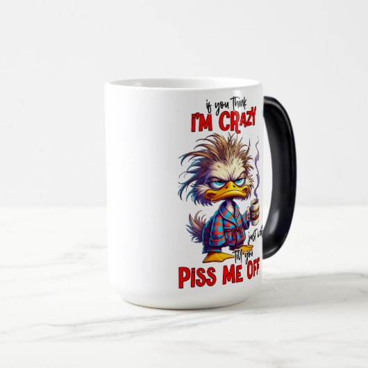 Grumpy-Ente Sarkastischer-Kaffee-Spruch Verwandlungstasse (VorderseiteRechts)