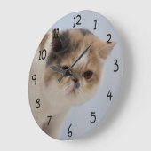 Grumpy Face Cat Große Wanduhr (Winkel)