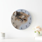 Grumpy Face Cat Große Wanduhr (Zuhause)