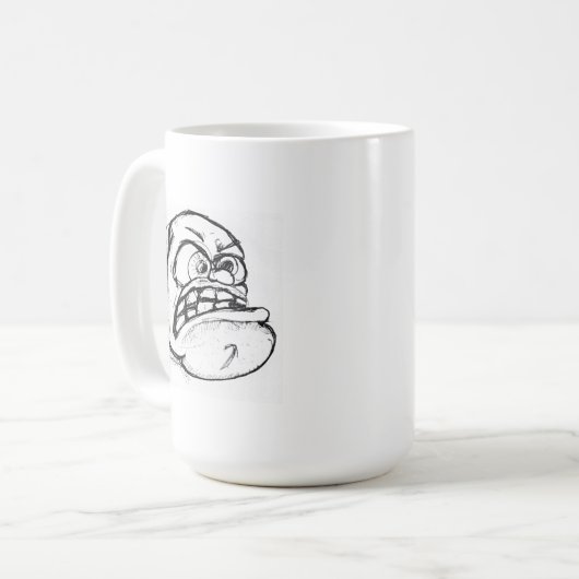 Grumpy face sketch Tasse (Vorderseite Links)