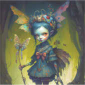 Grumpy Fairy Pixie Fantasy Art Aufkleber (Vorderseite)