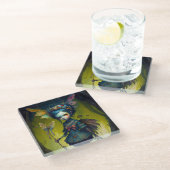 Grumpy Fairy Pixie Fantasy Art Glasuntersetzer (Schrägansicht)