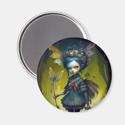 Grumpy Fairy Pixie Fantasy Art Magnet (Vorderseite/Rückseite)