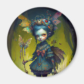 Grumpy Fairy Pixie Fantasy Art Magnet (Vorne)