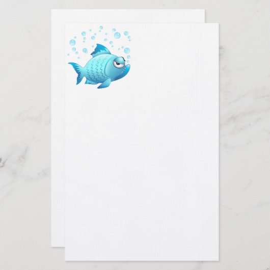 Grumpy Fish Cartoon Briefpapier (Vorne/Hinten)