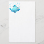 Grumpy Fish Cartoon Briefpapier (Vorderseite)